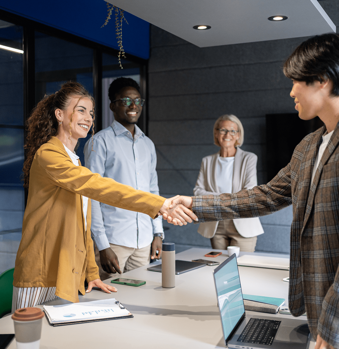 Business meeting handshake